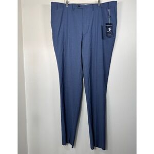 Ralph Lauren Dress Pants Men 48xunhemmed Eddie Blue Wool Blend Comfort Flex NEW